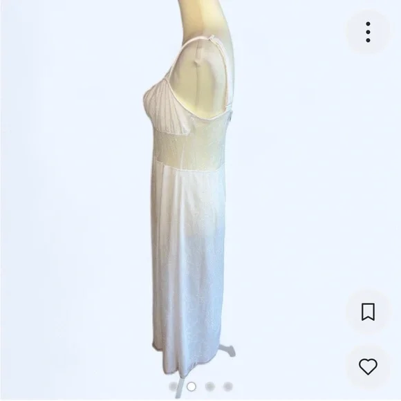 White lace midi dress with adjustable straps and zipper back Size XL - Picture 2 of 4